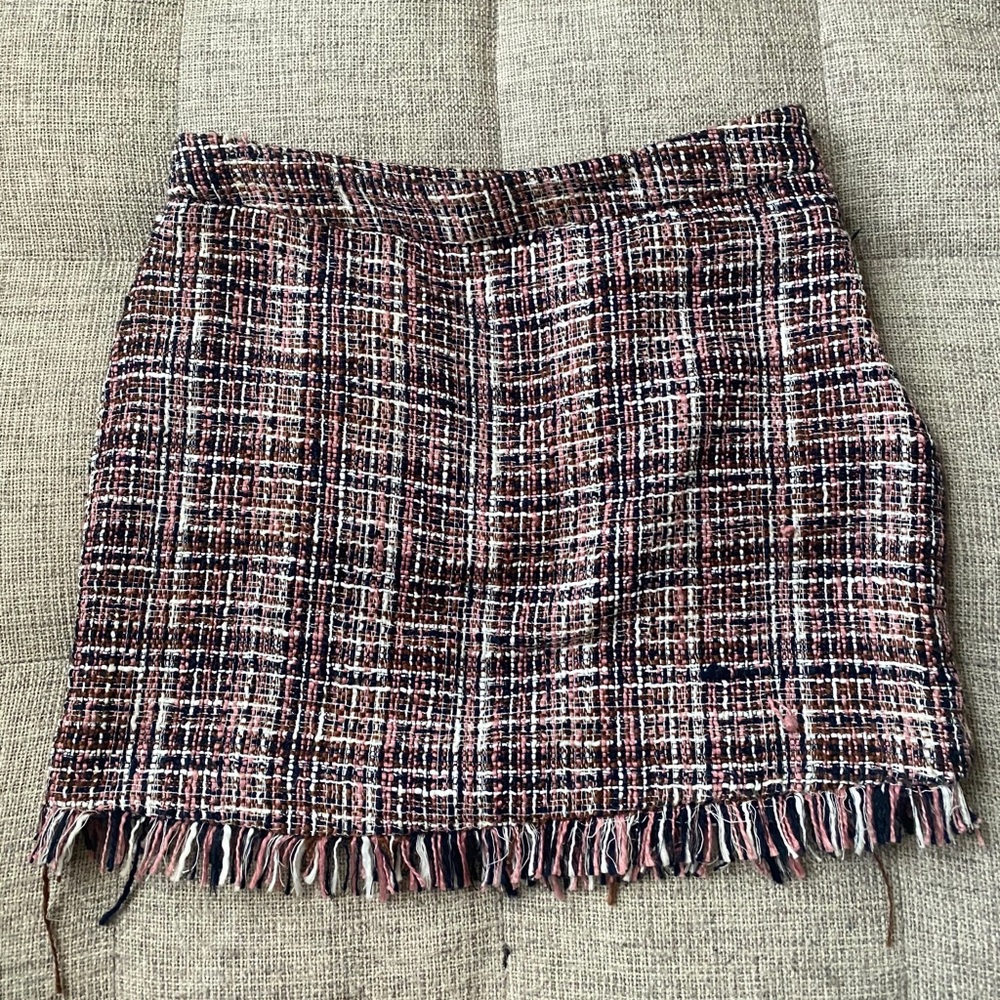 Pink Tweed Mini Skirt